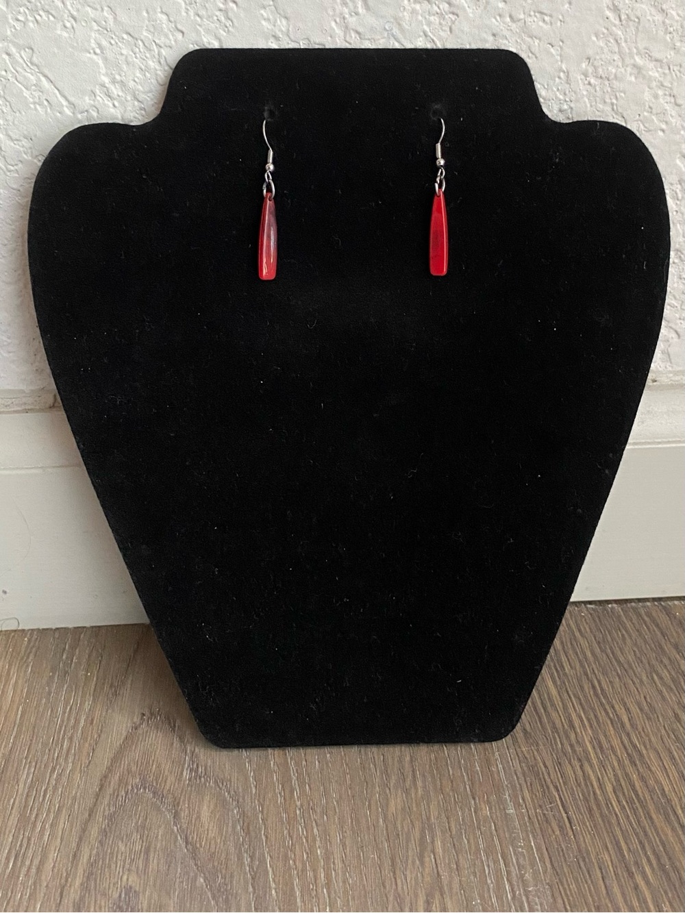 Red Dangle Drop Earrings